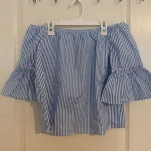 NWT Off the Shoulder Striped Blouse